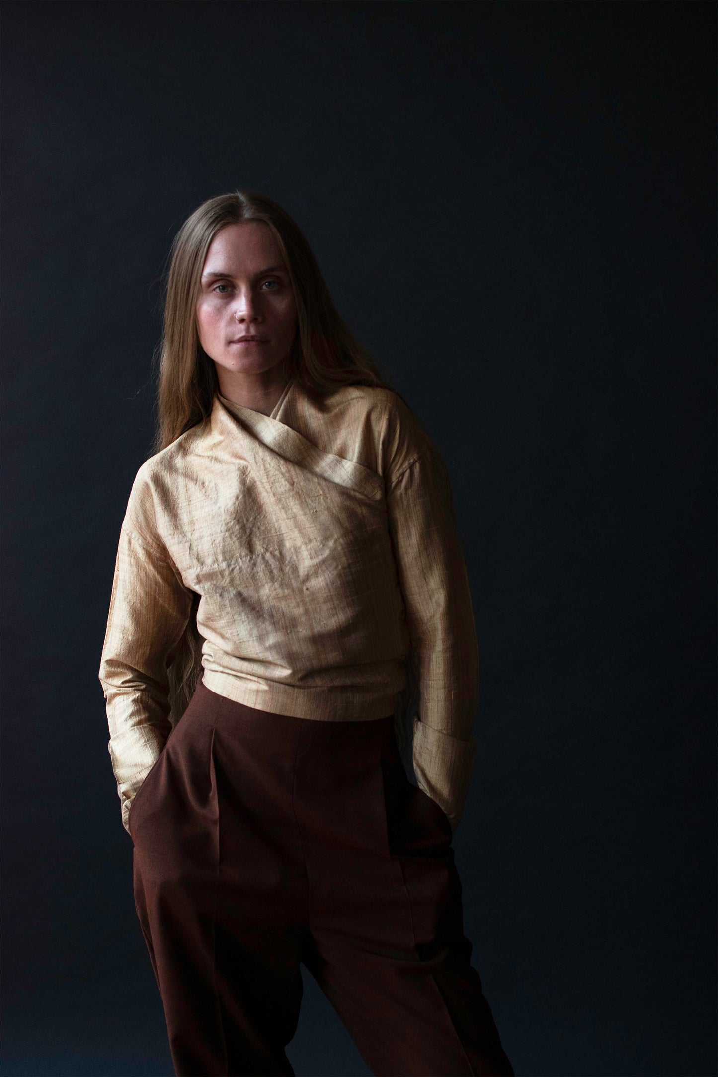 Straw Silk Wrap Top | Romeo Gigli for Callaghan