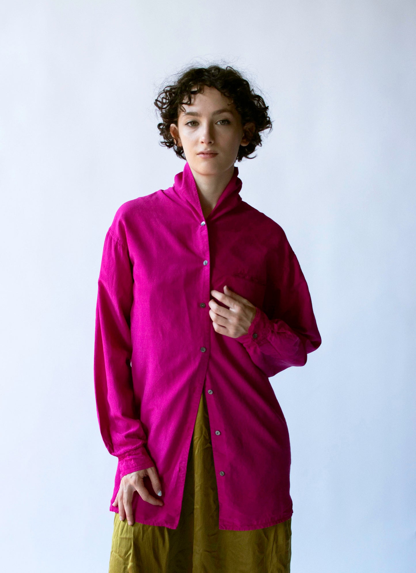 Magenta Button Up | Romeo Gigli
