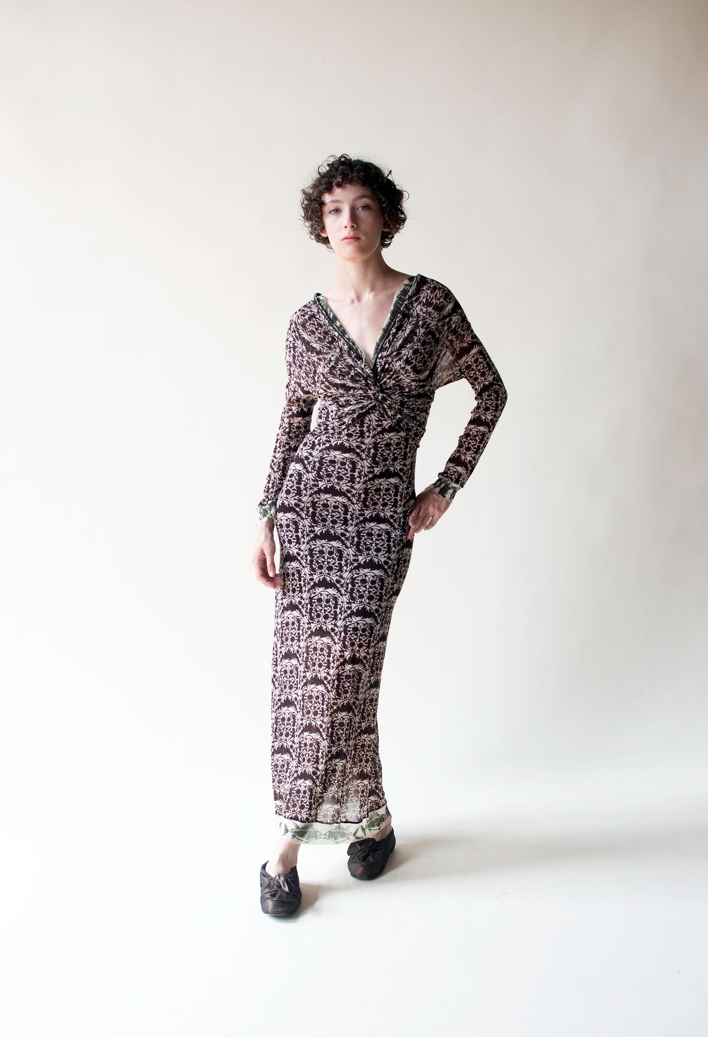 Cherub Print Mesh Dress | Jean Paul Gaultier
