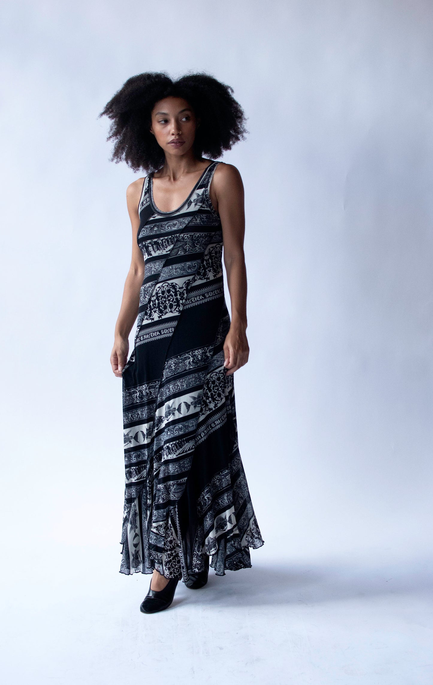 Mixed Print Mesh Dress | Jean Paul Gaultier