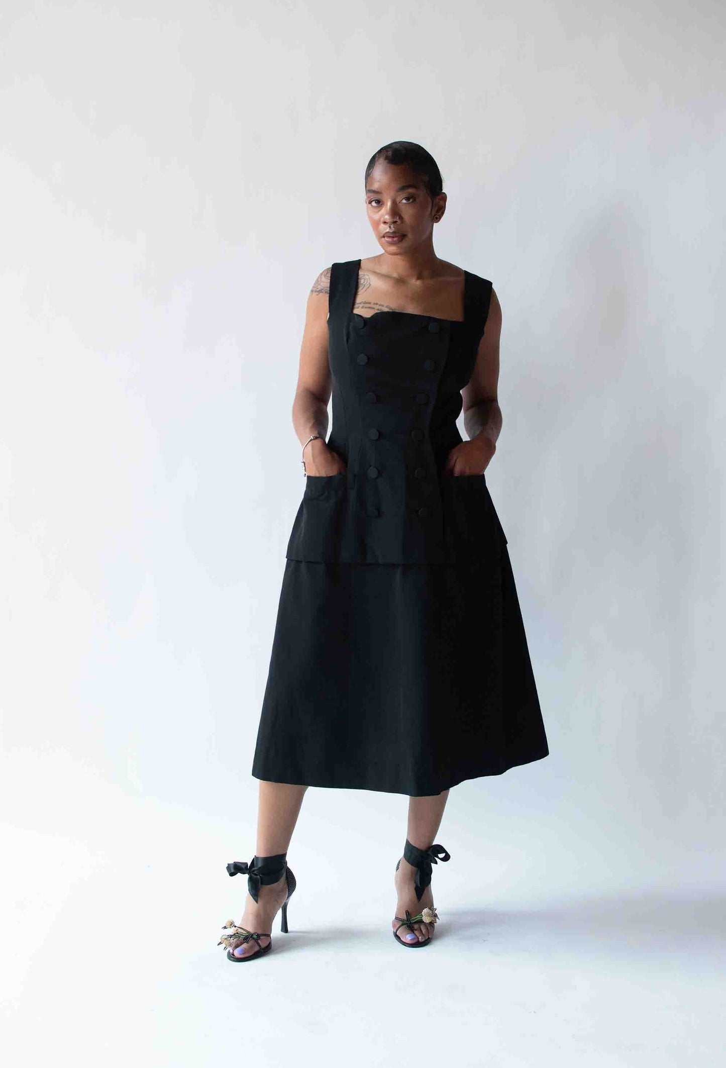 1950s Black Silk Faille Dress | Christian Dior New York