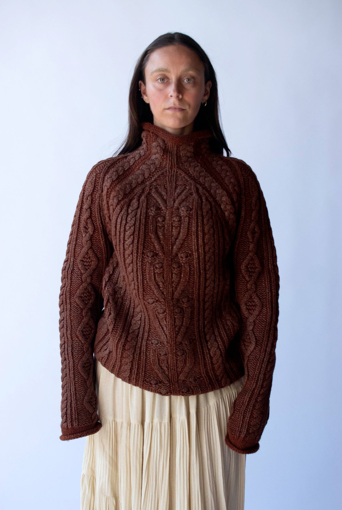 Brown Cable Knit Sweater | Jean Paul Gaultier