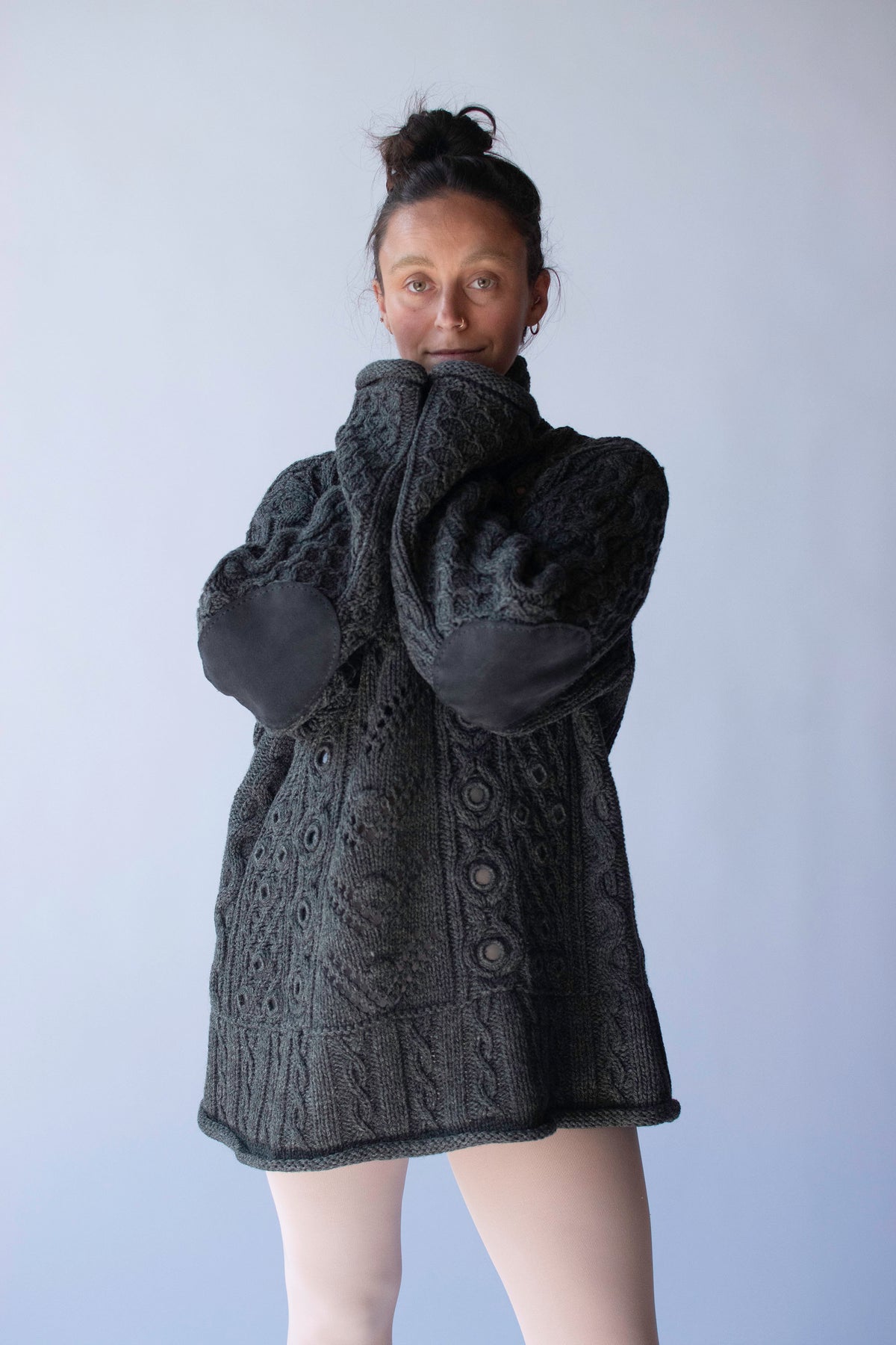 Gray Mirrored Wool Sweater | Jean Paul Gaultier
