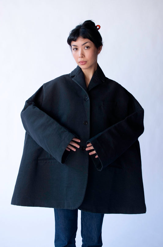Sculptural Slate Gray Coat | Romeo Gigli FW 1991