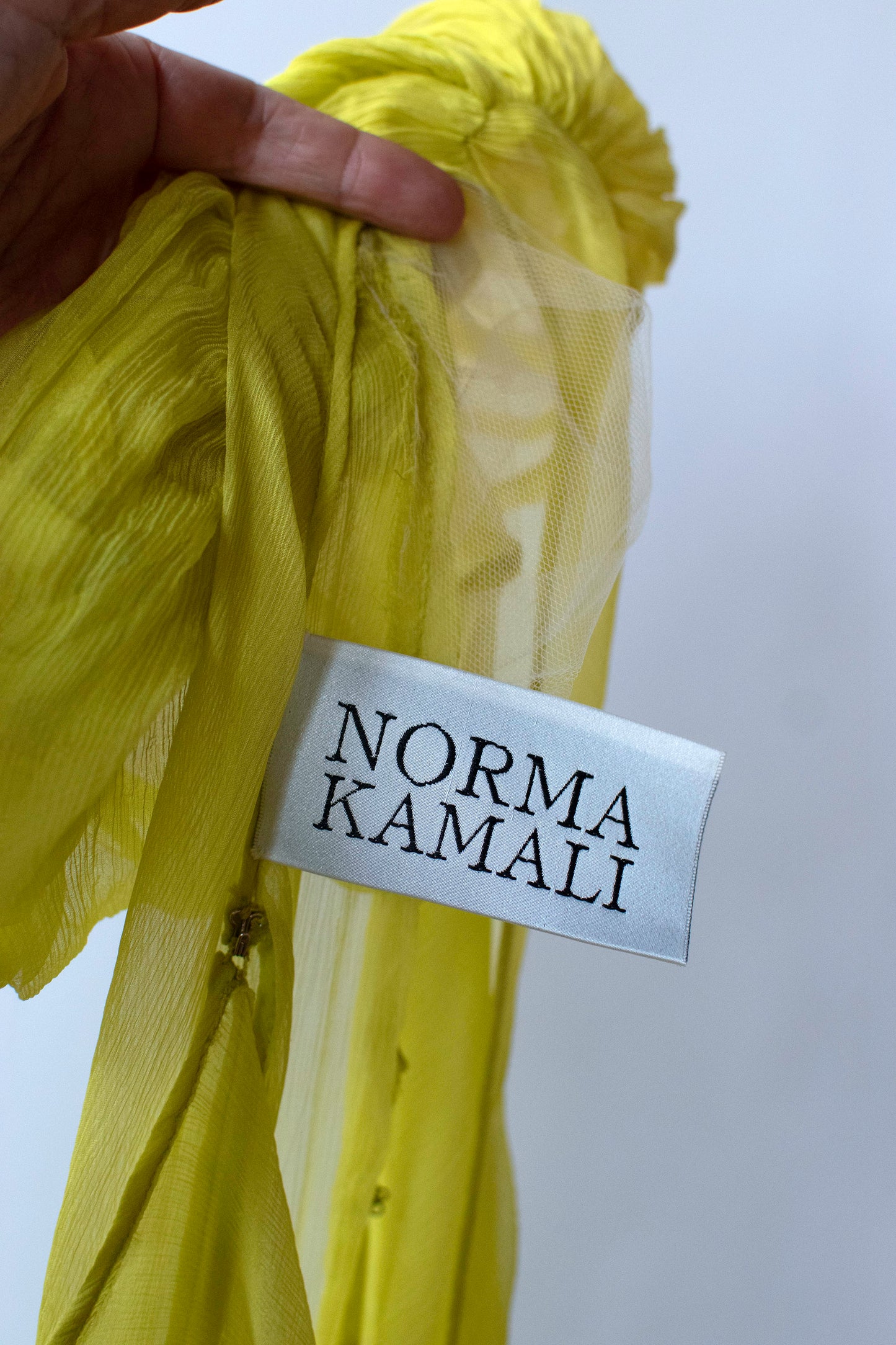 Chartreuse Puff Sleeve Dress | Norma Kamali