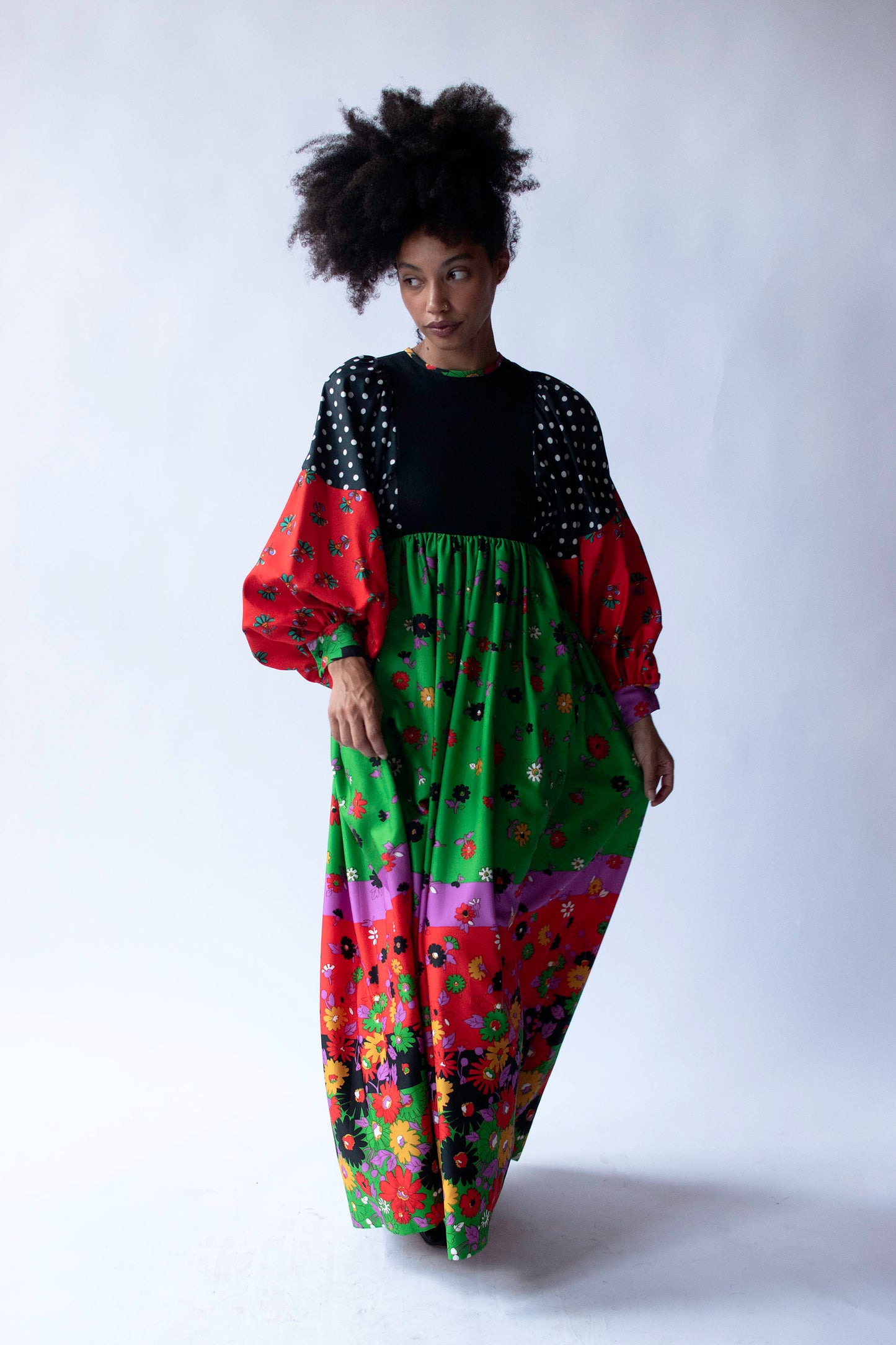 1970s Mixed Print Dress | Youth Guild