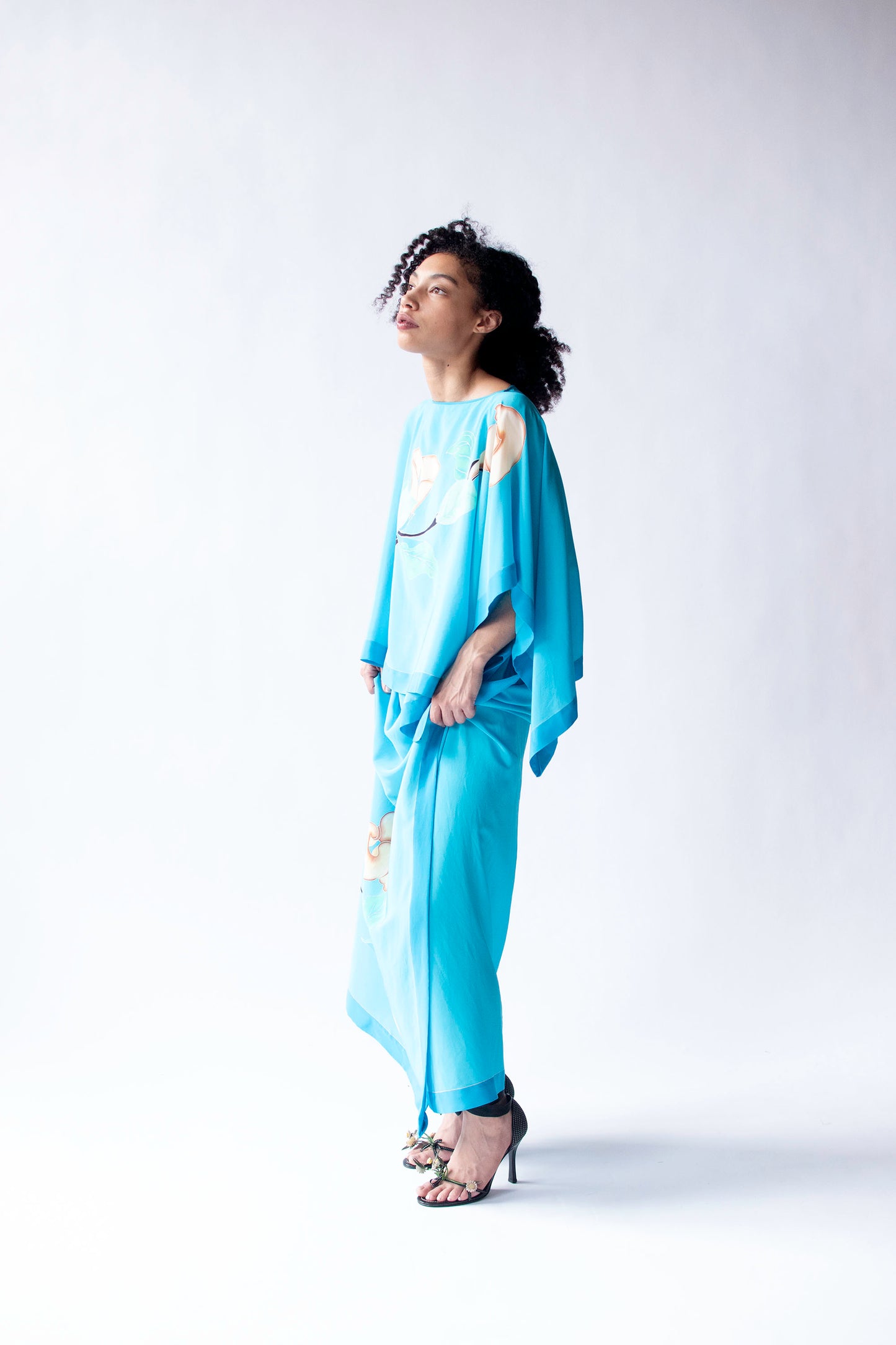 1970s Hand Painted Silk Set | Saks Fifth Avenue