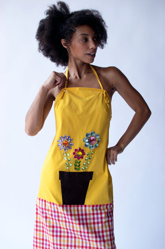 Flowe Pot Rhinestone Halter Dress | Moschino Cheap & Chic SS 2001