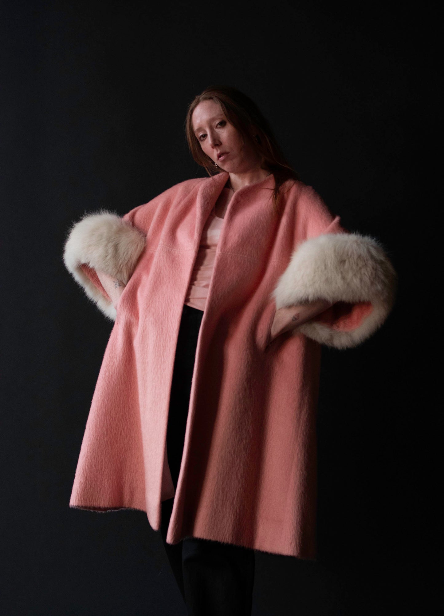 1960s Bubblegum Pink Mohair Coat