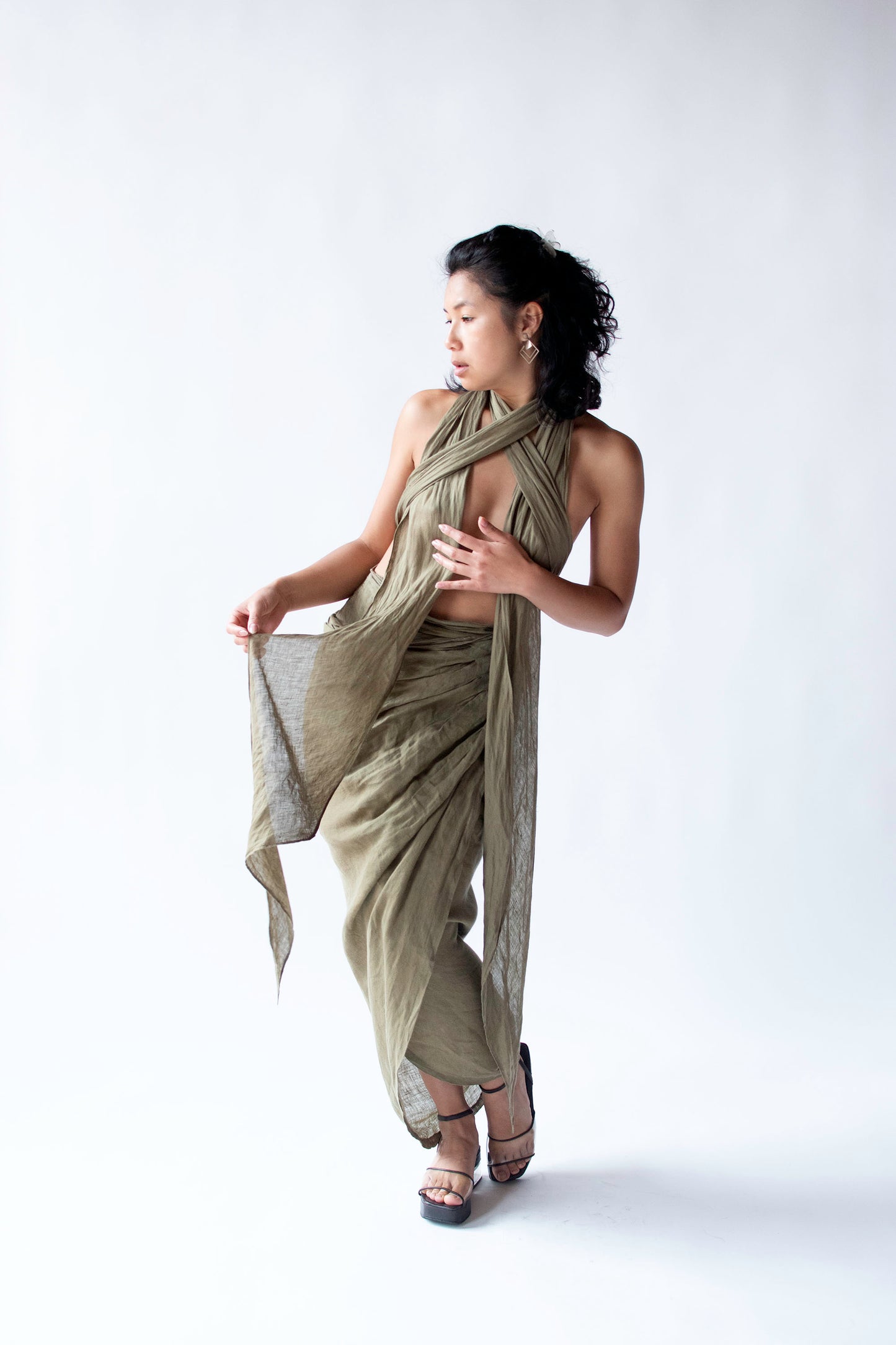 Convertible Linen Wrap Skirt / Dress | Romeo Gigli for Callaghan 1989