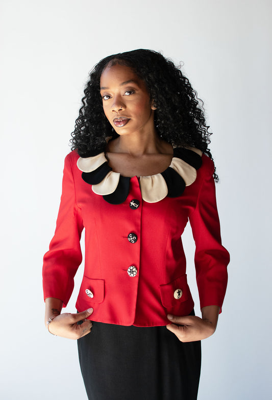 Petal Collar Red Jacket | Moschino Cheap & Chic