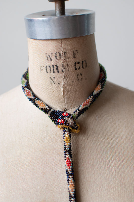 Bead Crochet Snake | Oil Slick Multi Color Diamond