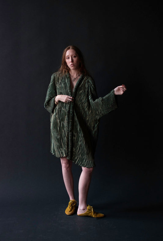 Pleated Green Jacket | Justine Limpus Parish
