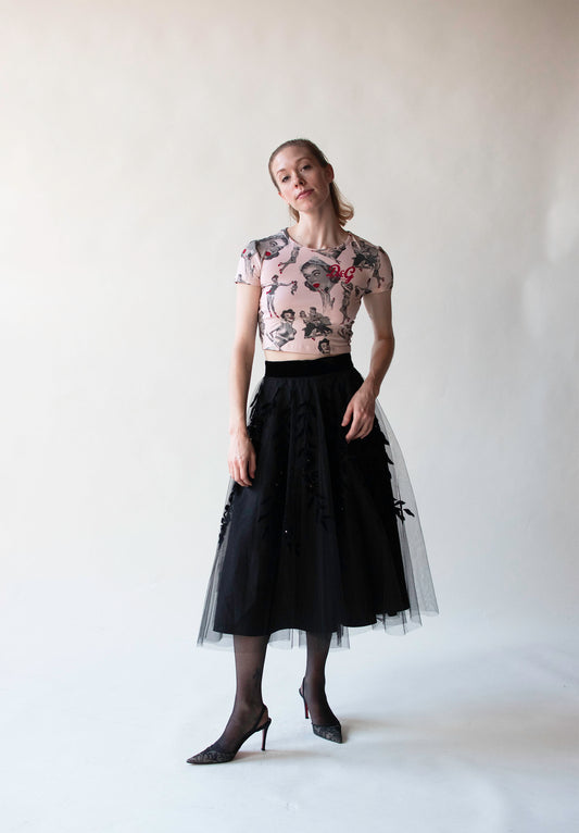 1950s Black Tulle Skirt