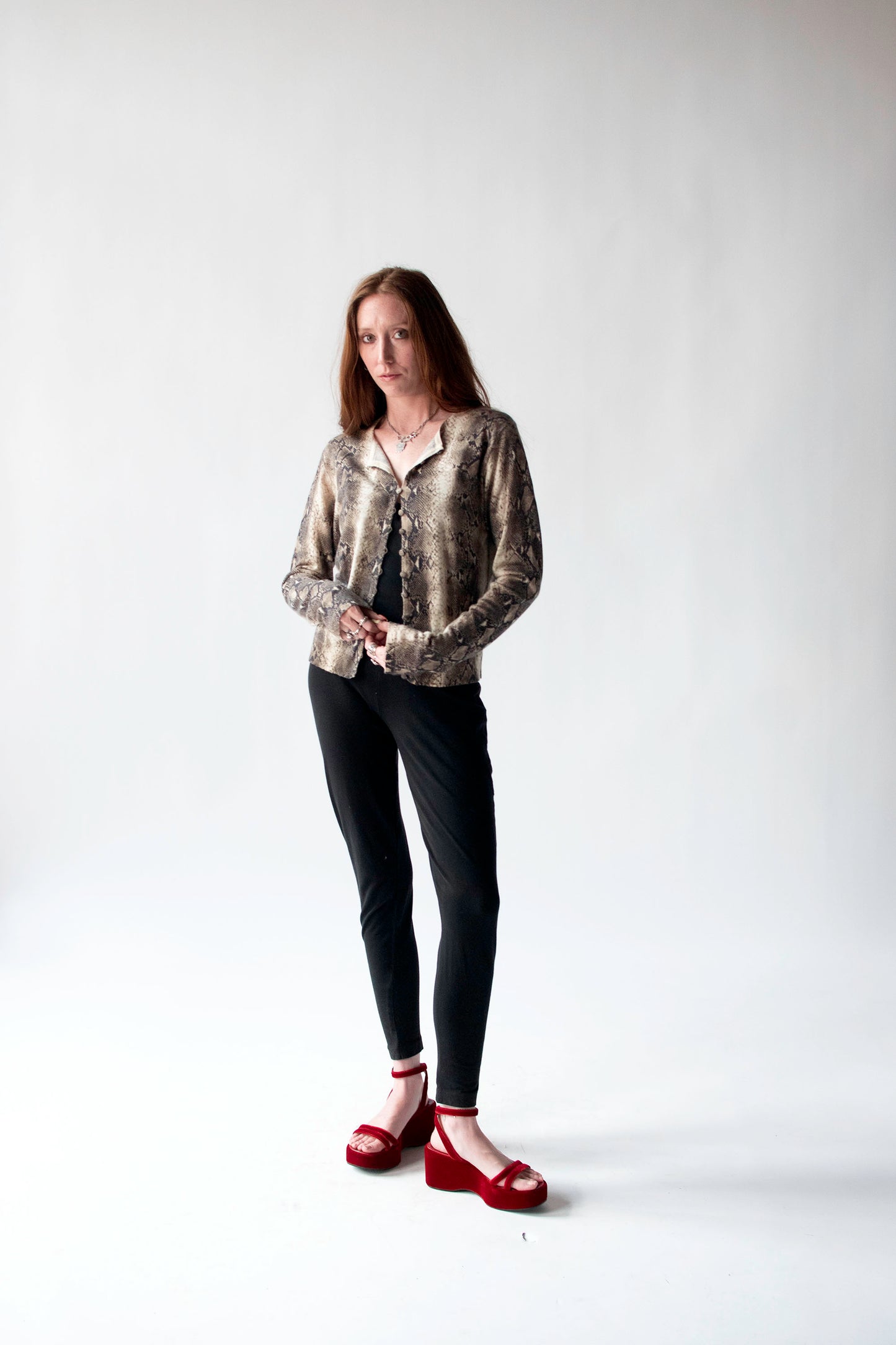 Cashmere Snakeskin print Cardigan | John Galliano