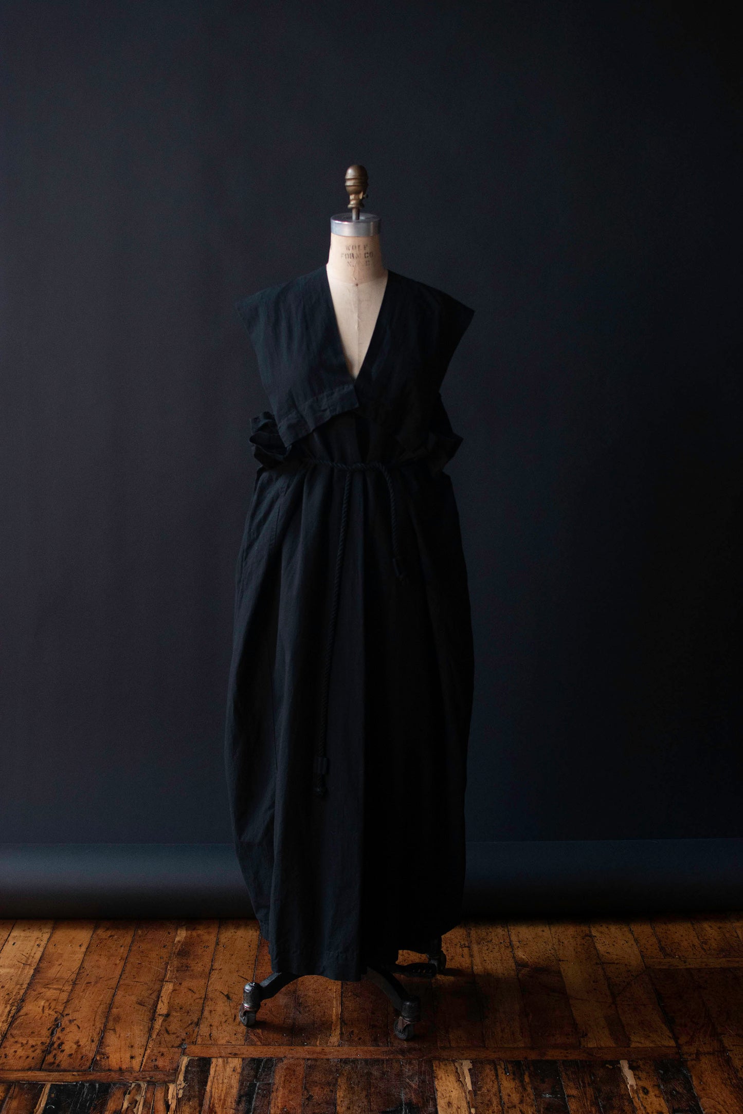 Black Dress w/ Rope Belt | Issey Miyake