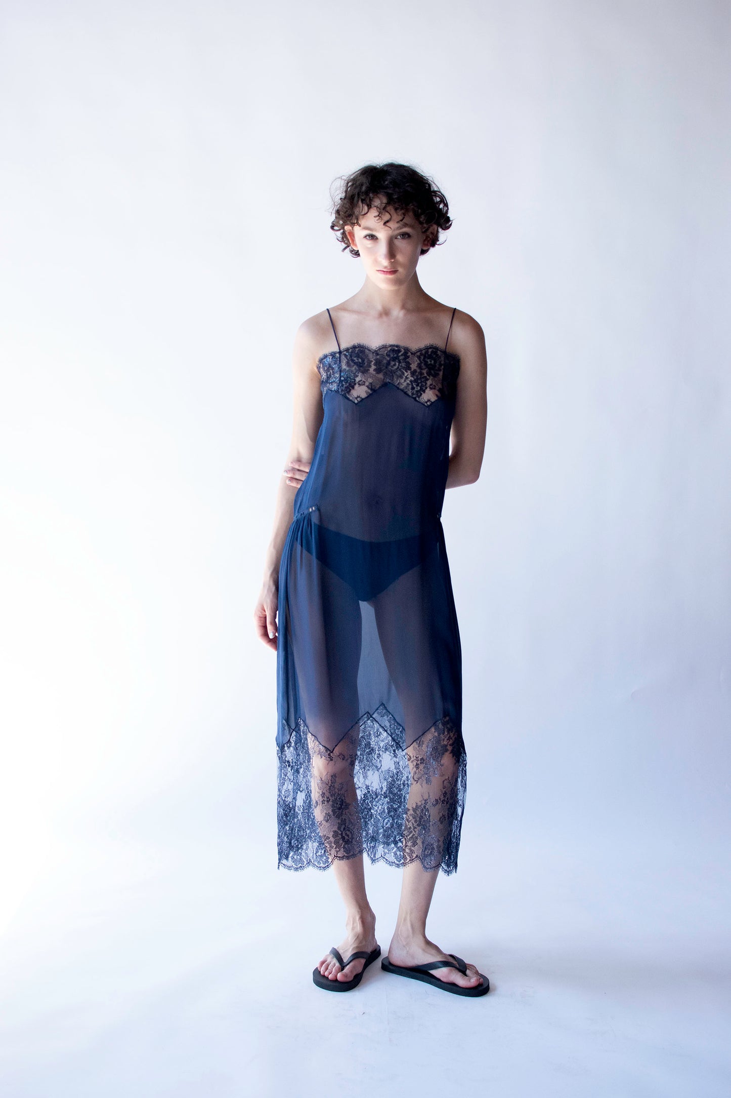 Navy Slip Dress | Anna Molinari