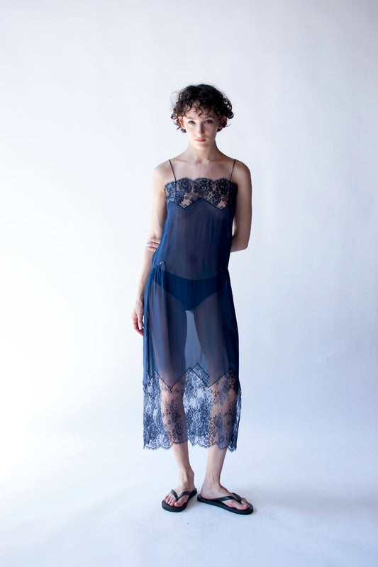Navy Slip Dress | Anna Molinari