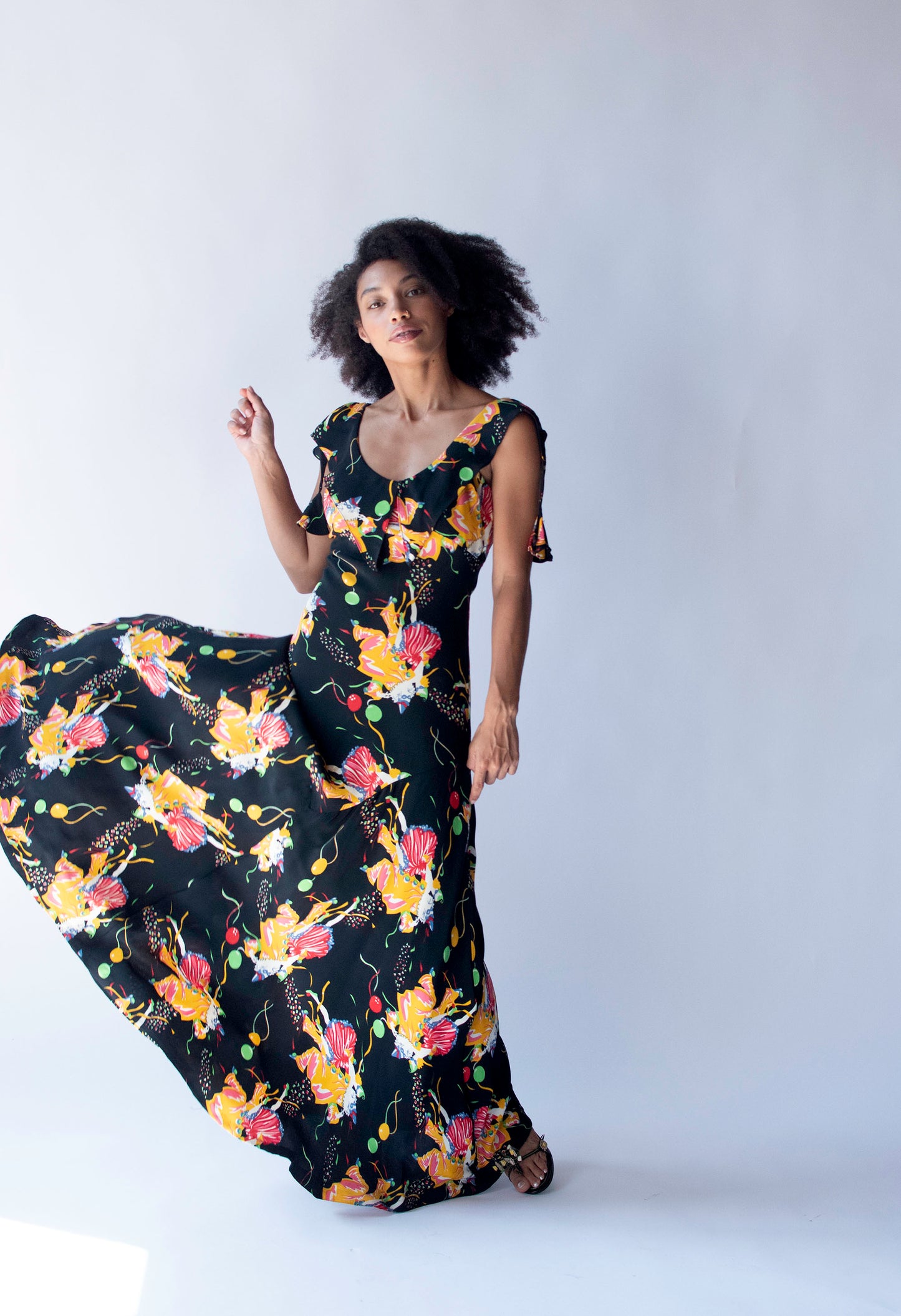 1970s Harlequin Print Dress | Miss Mouse