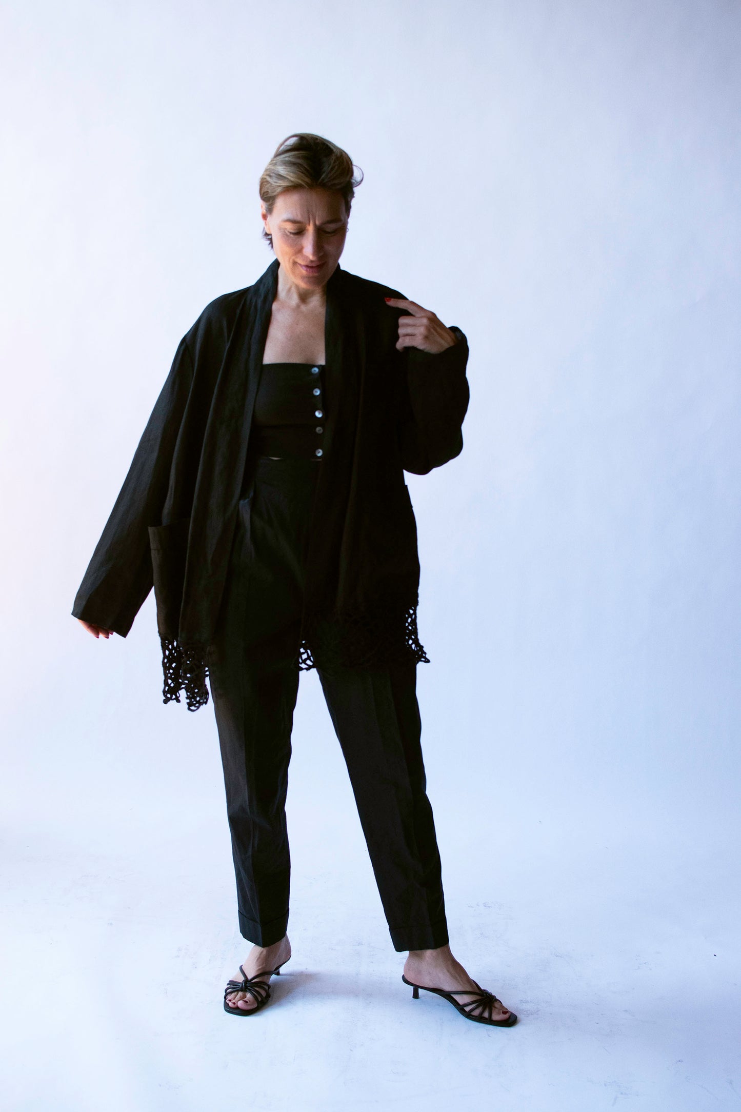Black Linen Jacket | Romeo Gigli 1994