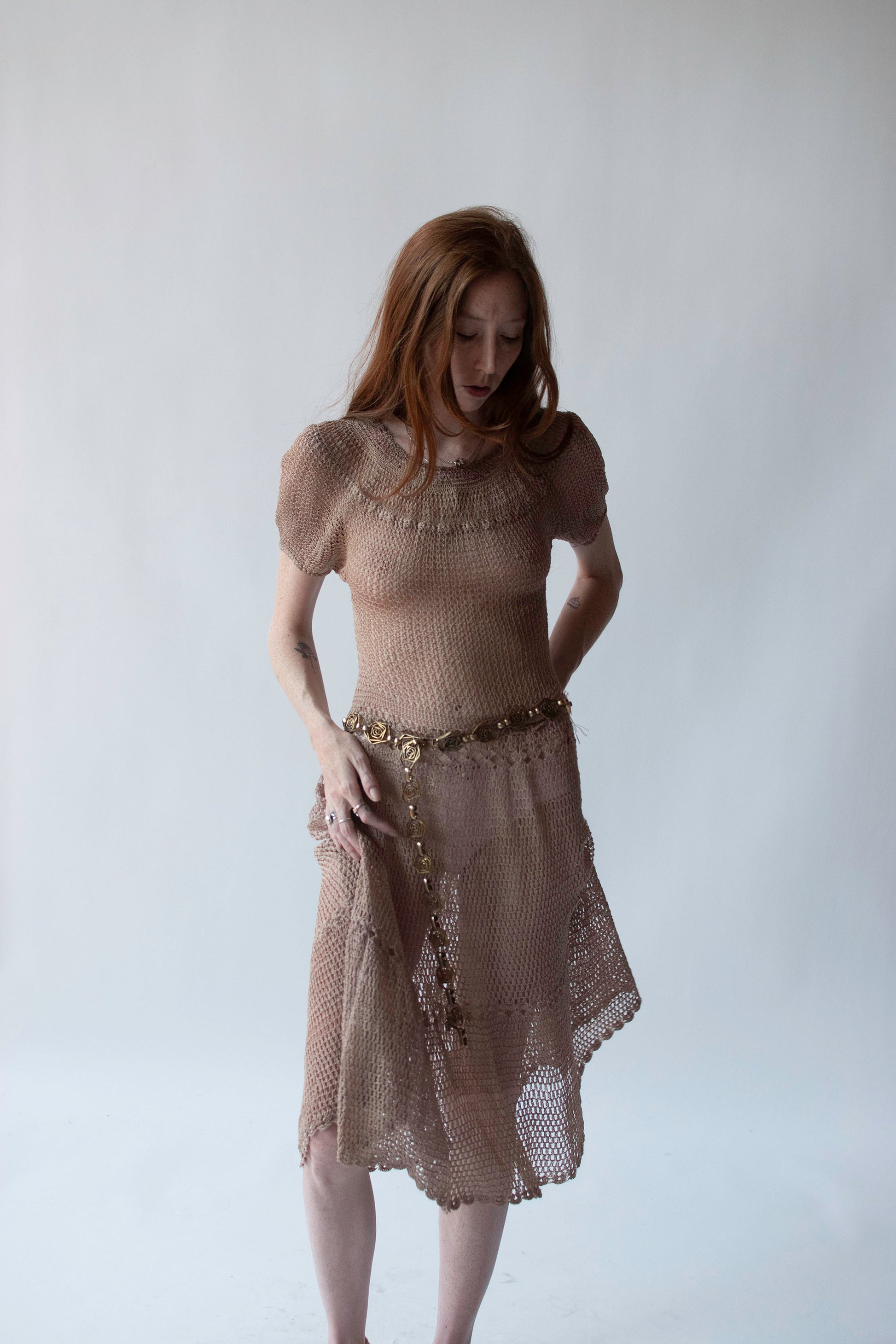 1930s crochet dress 1930s Crochet Dress