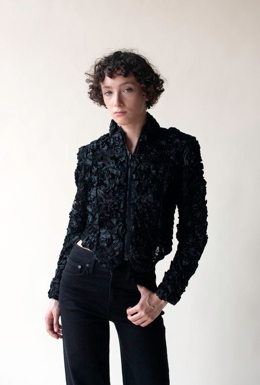 Ribbon Embroidered Lace Jacket | Geoffrey Beene SS 1988