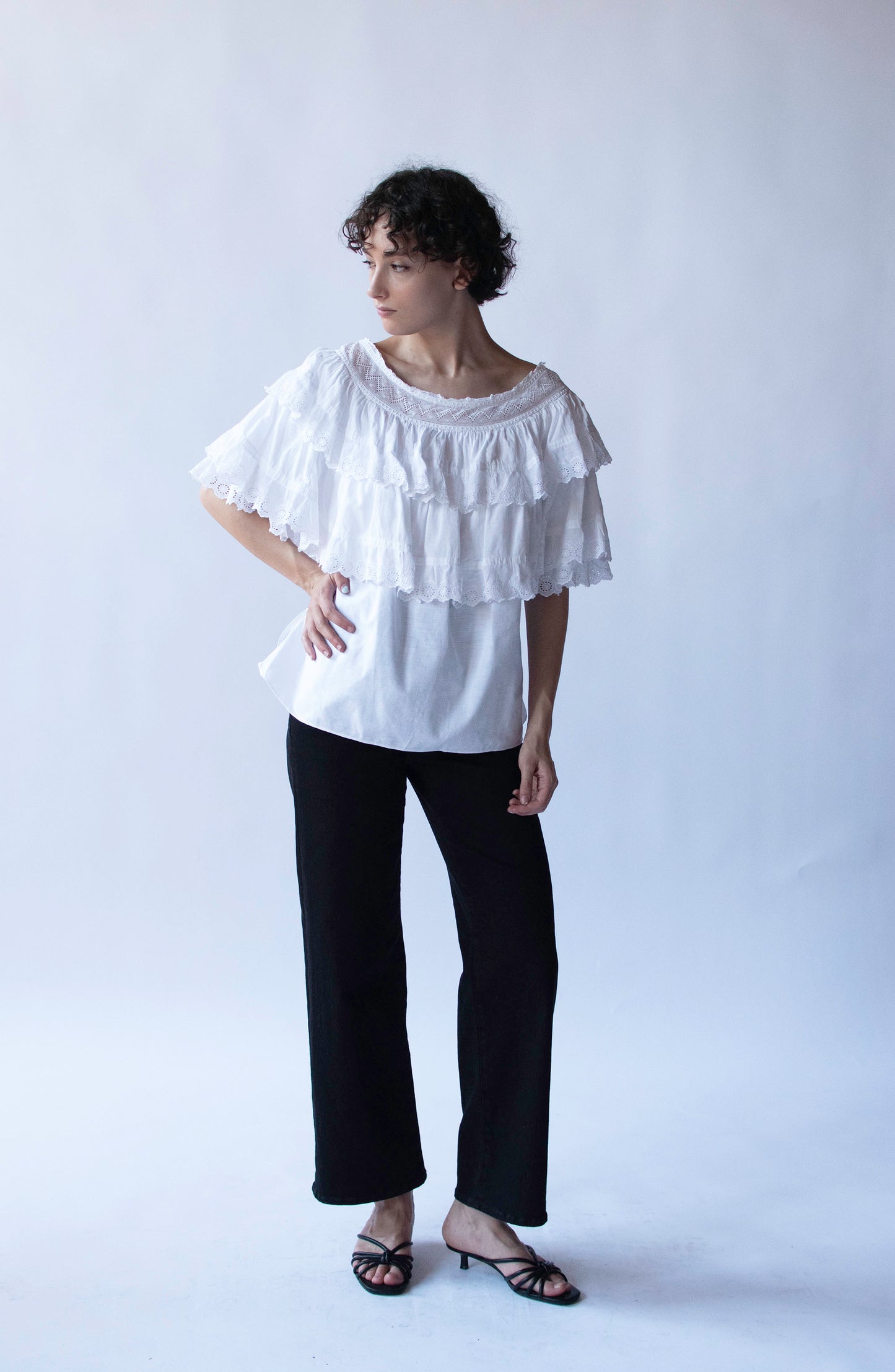 Ruffled White Shirt