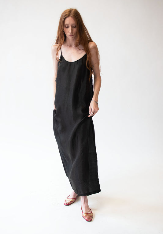 1990s Black Slip Dress