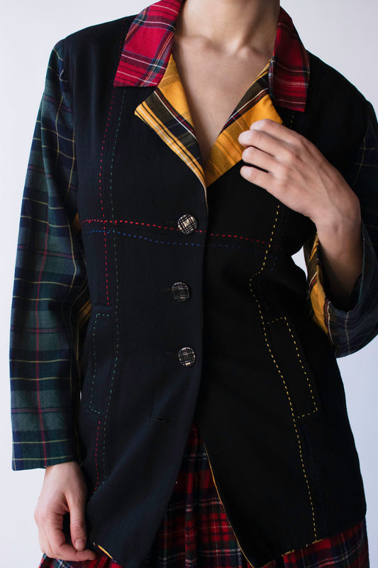 Mixed Plaid Blazer | Todd Oldham Times 7
