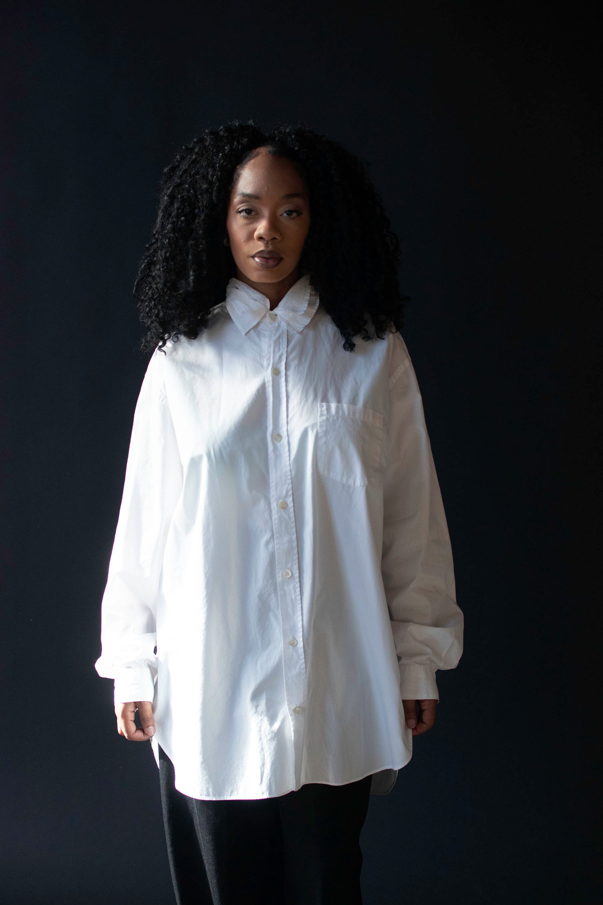 White Shirt w/ Triple Collar