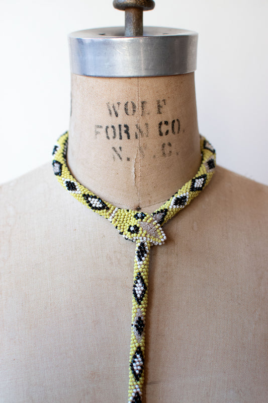 Bead Crochet Snake | Pale Yellow Diamond