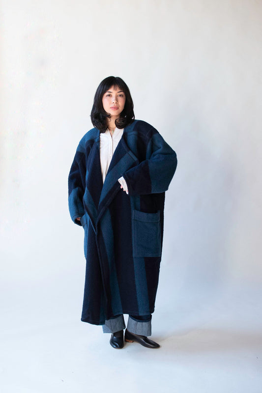 Striped Blanket Coat | Issey Miyake