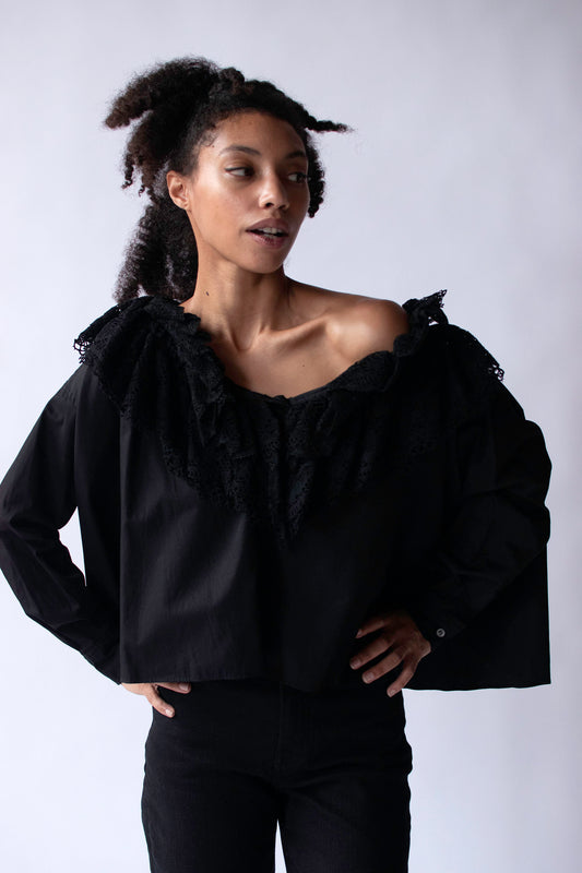 Crochet Collar Shirt | Callaghan by Romeo Gigli 1990