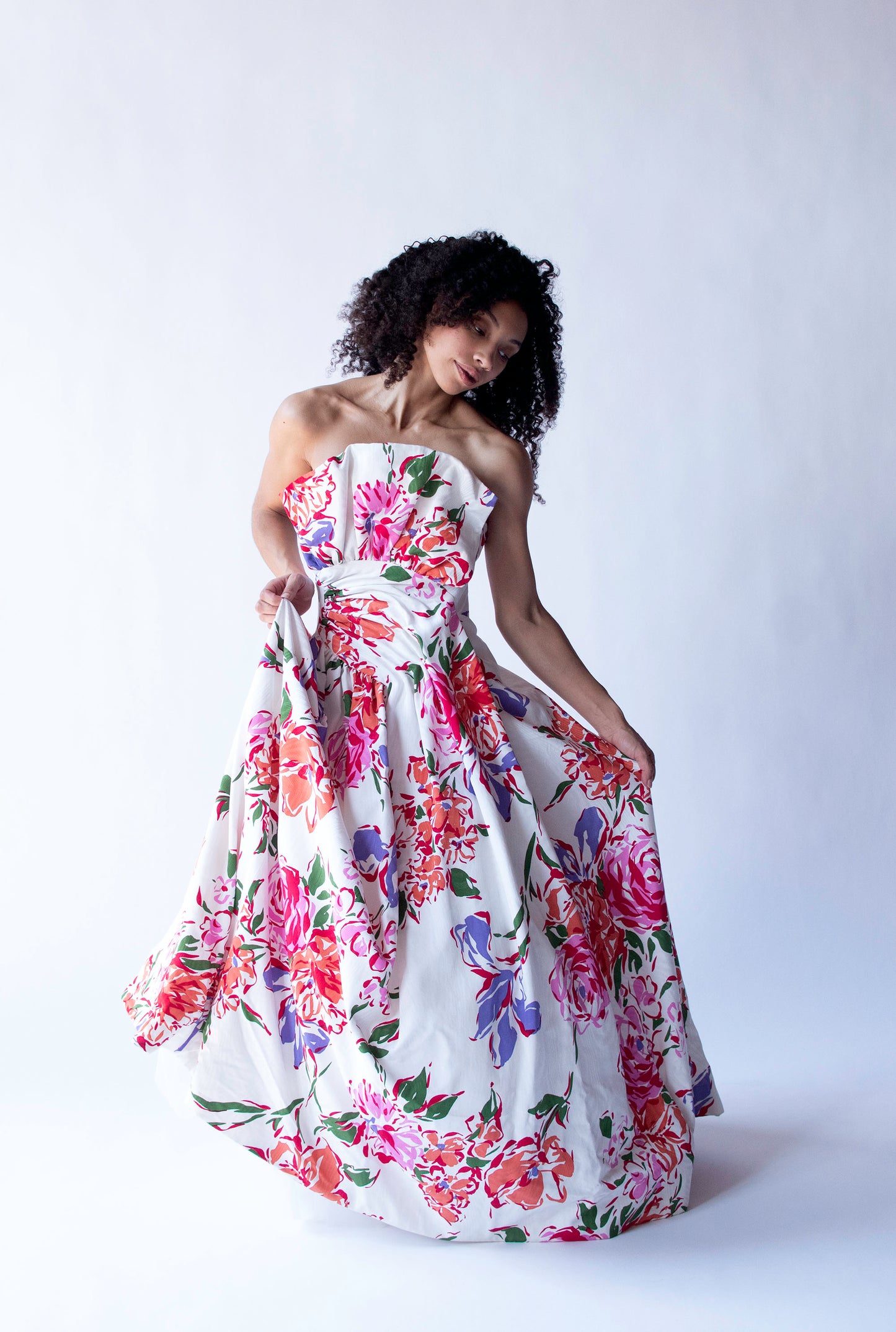 1980s Floral Print Gown | Scaasi boutique