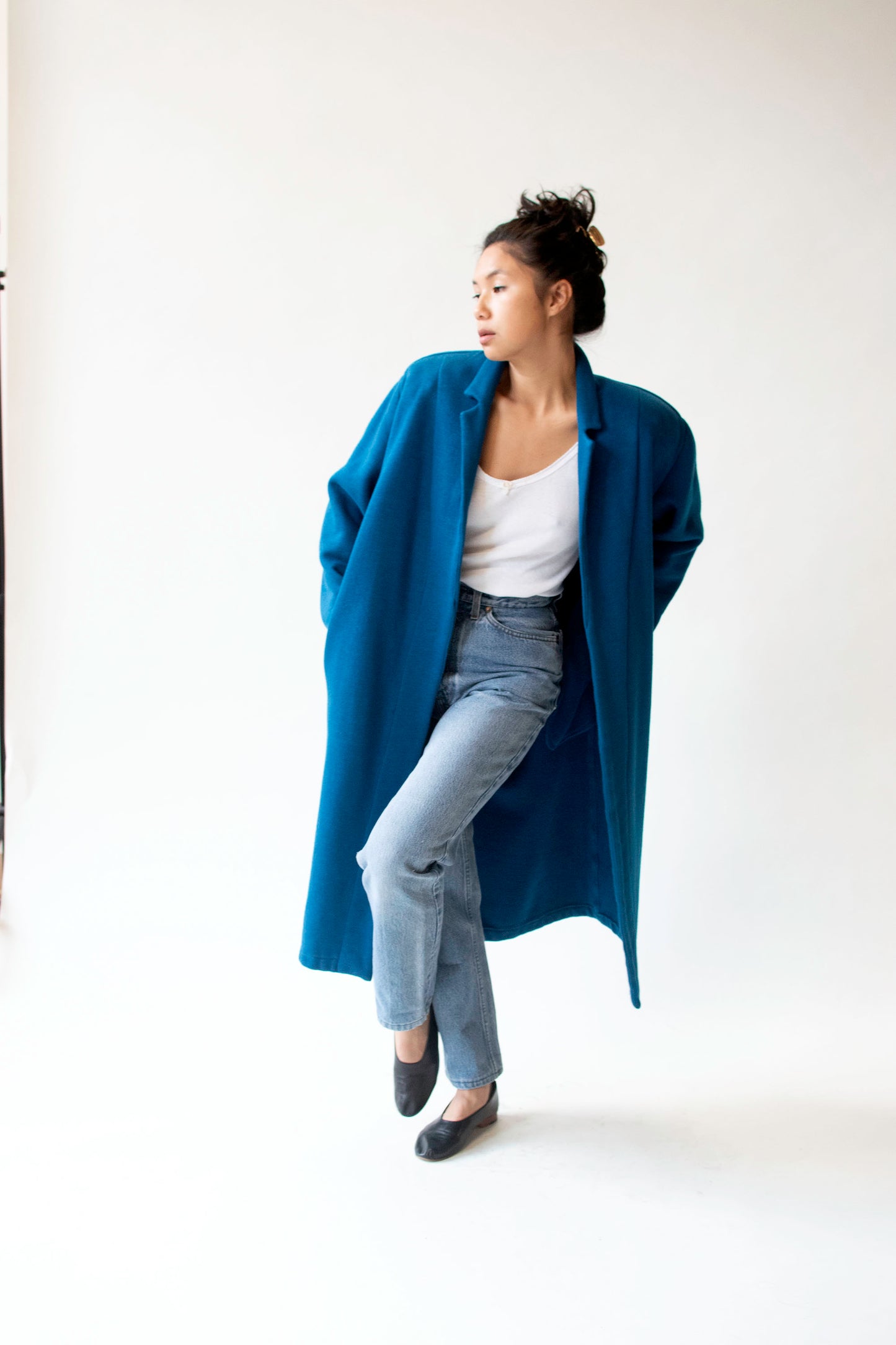 1980s Blue Sweatshirt Coat | Norma Kamali