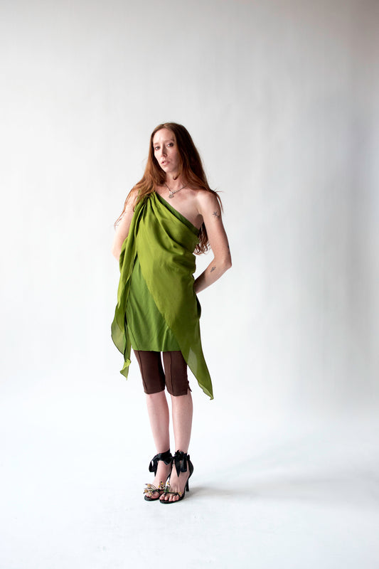 Green Jersey & Silk Tunic | DKNY