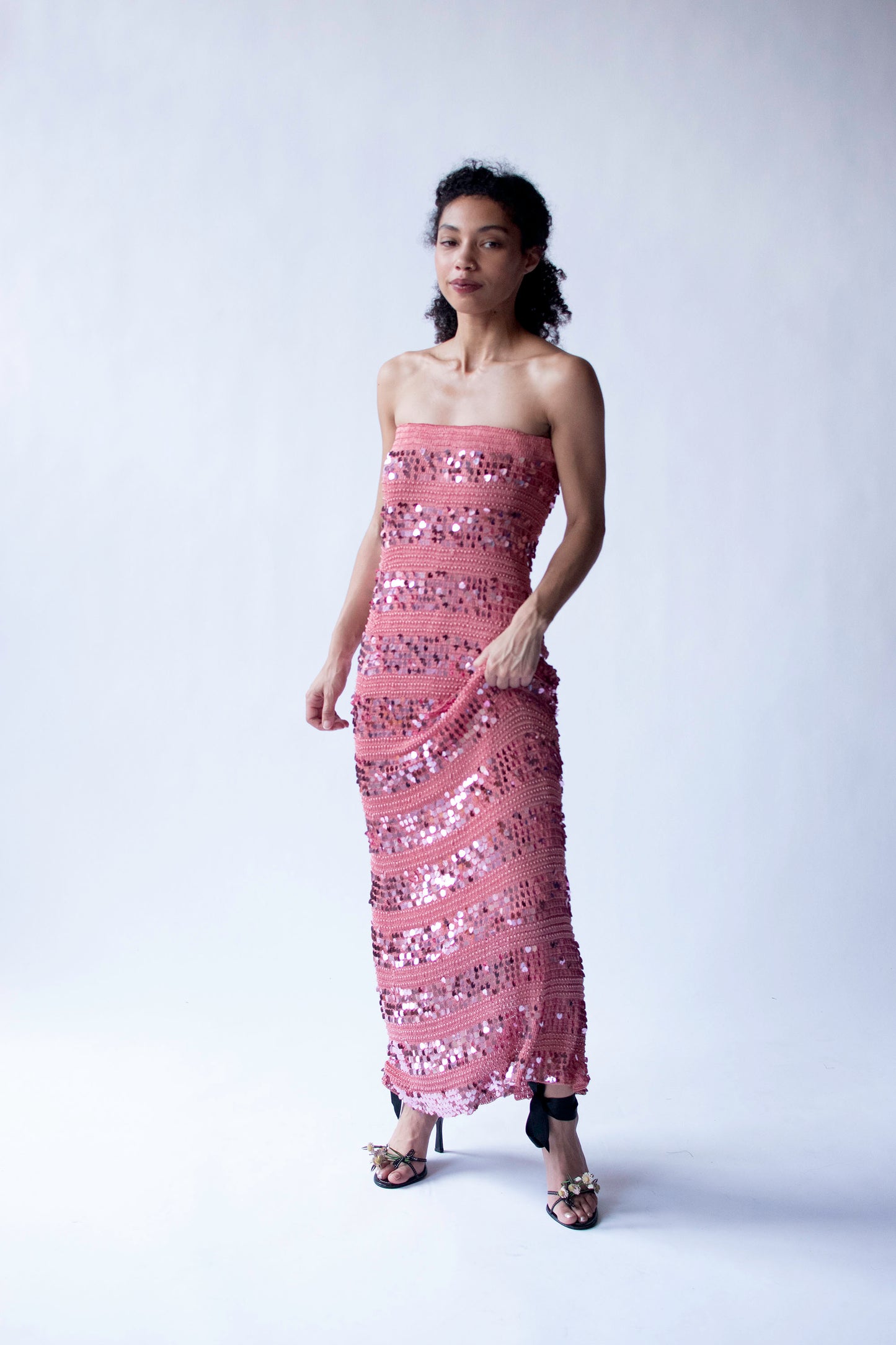 Sequin Crochet Dress Set