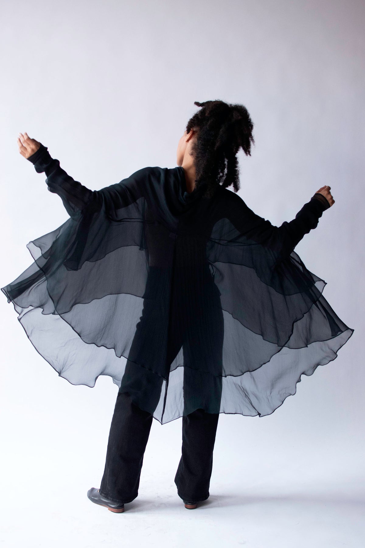 1990s Black Chiffon Top | Complice by Dolce & Gabbana