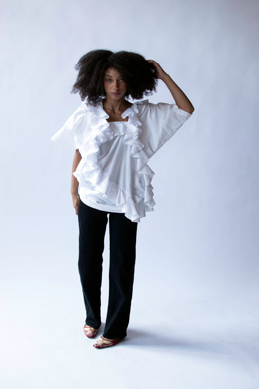 Ruffled White top | Junya Watanabe Comme des Garcons SS 2007