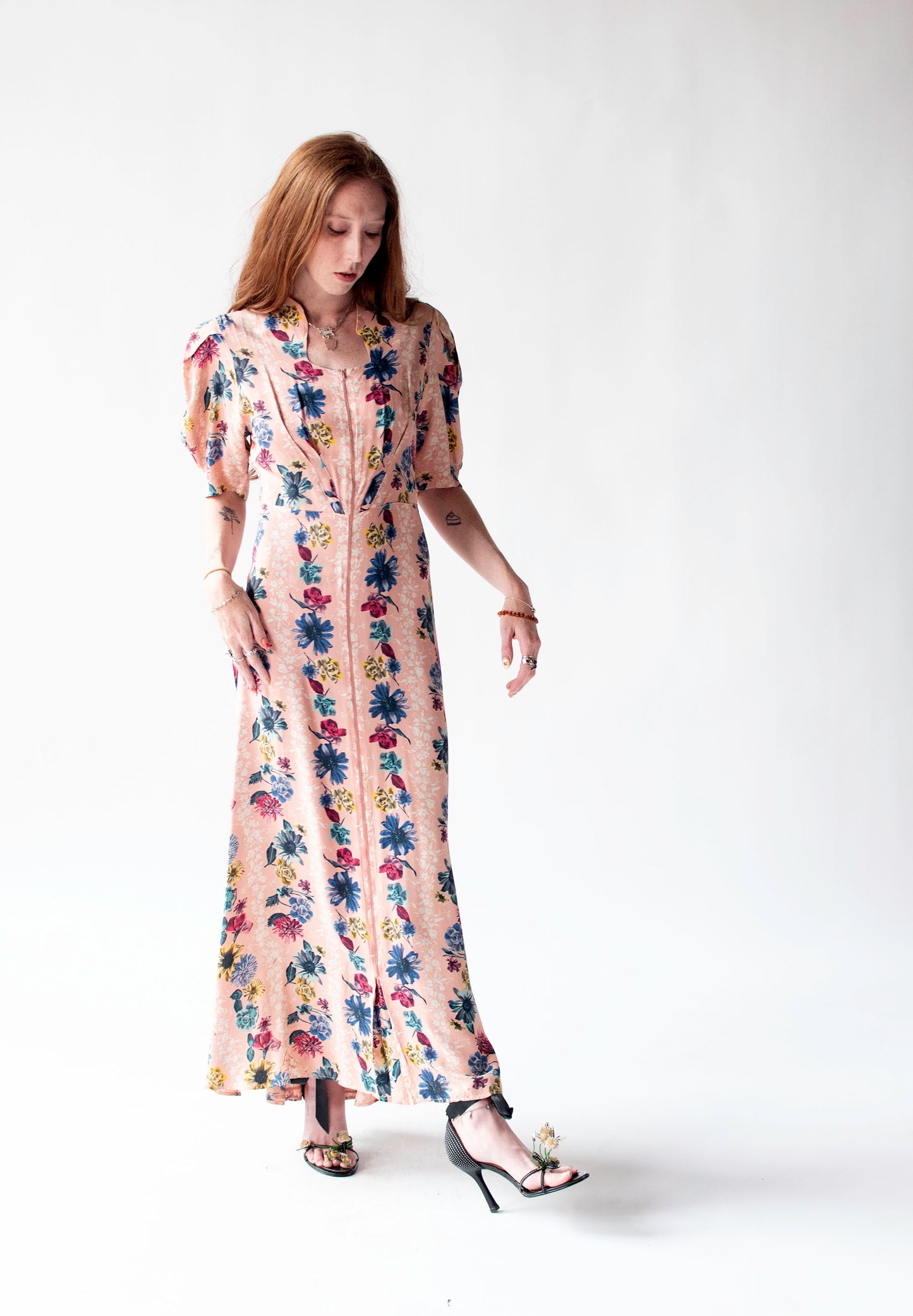 1940s Floral Print Dressing Gown