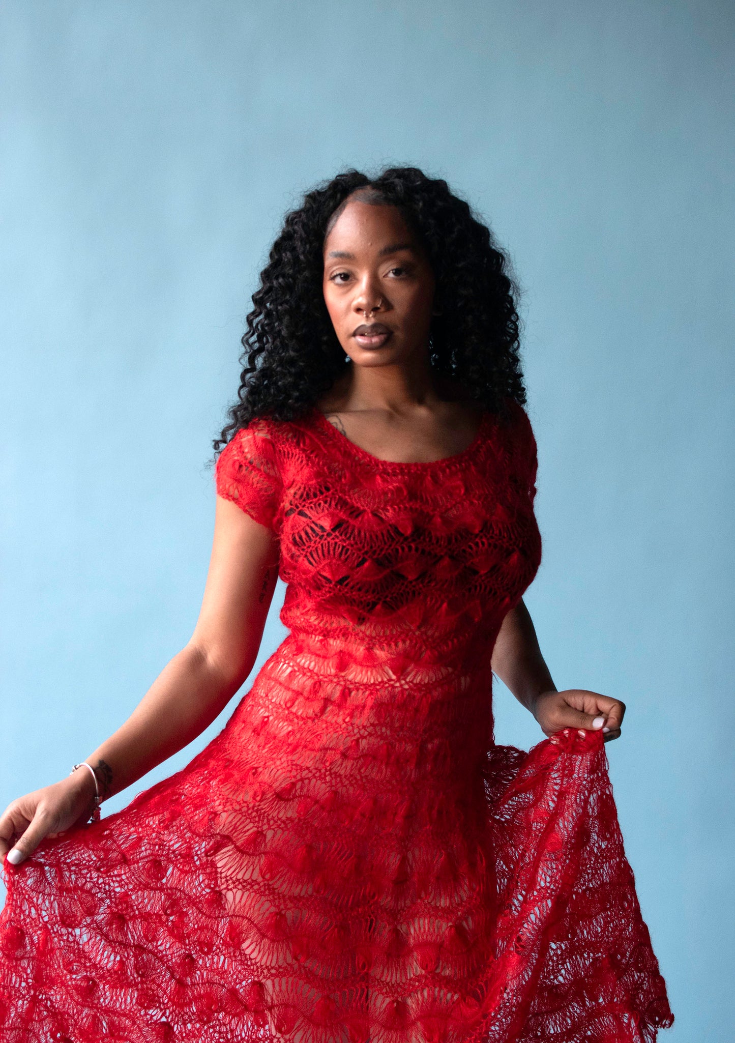 1950s Red Knit Dress