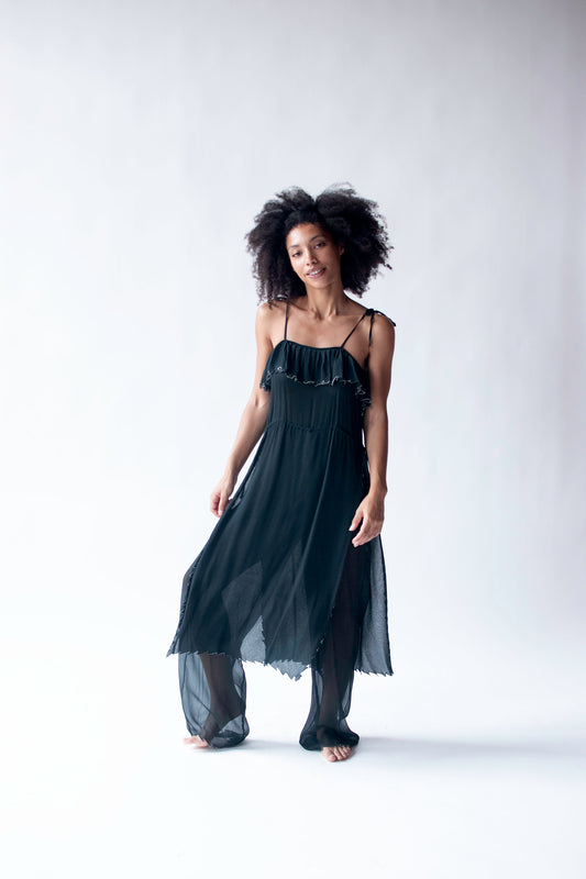 1970s Chiffon Jumpsuit | Betty Jackson for Quorum