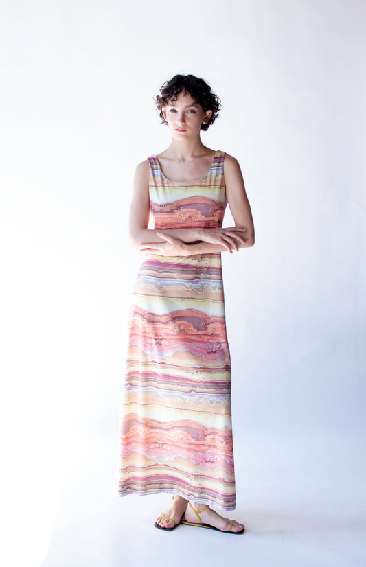 1970s Abstract Print Dress | R & K Originals