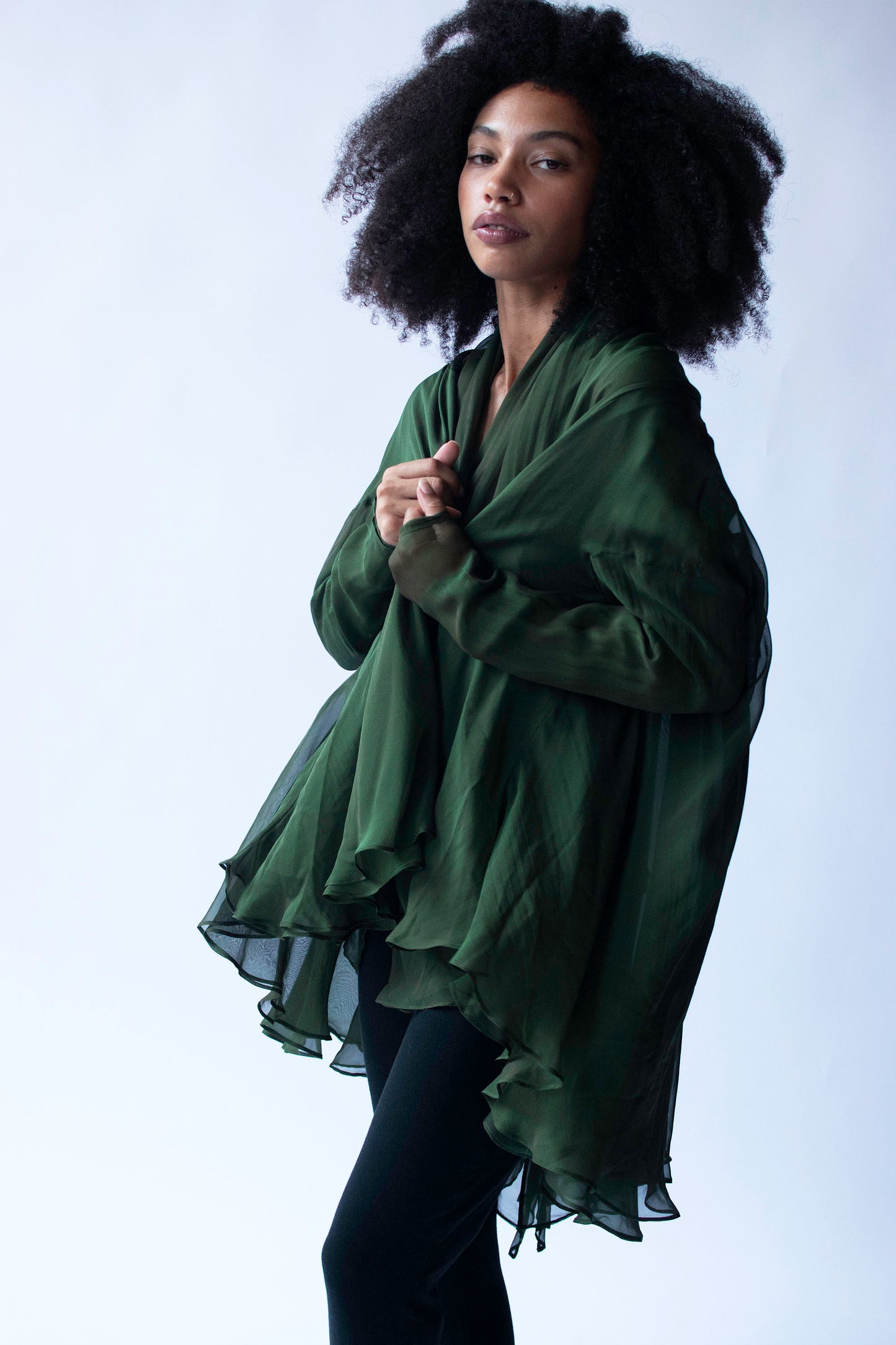 1990s Green Chiffon Top |  Complice by Dolce & Gabbana