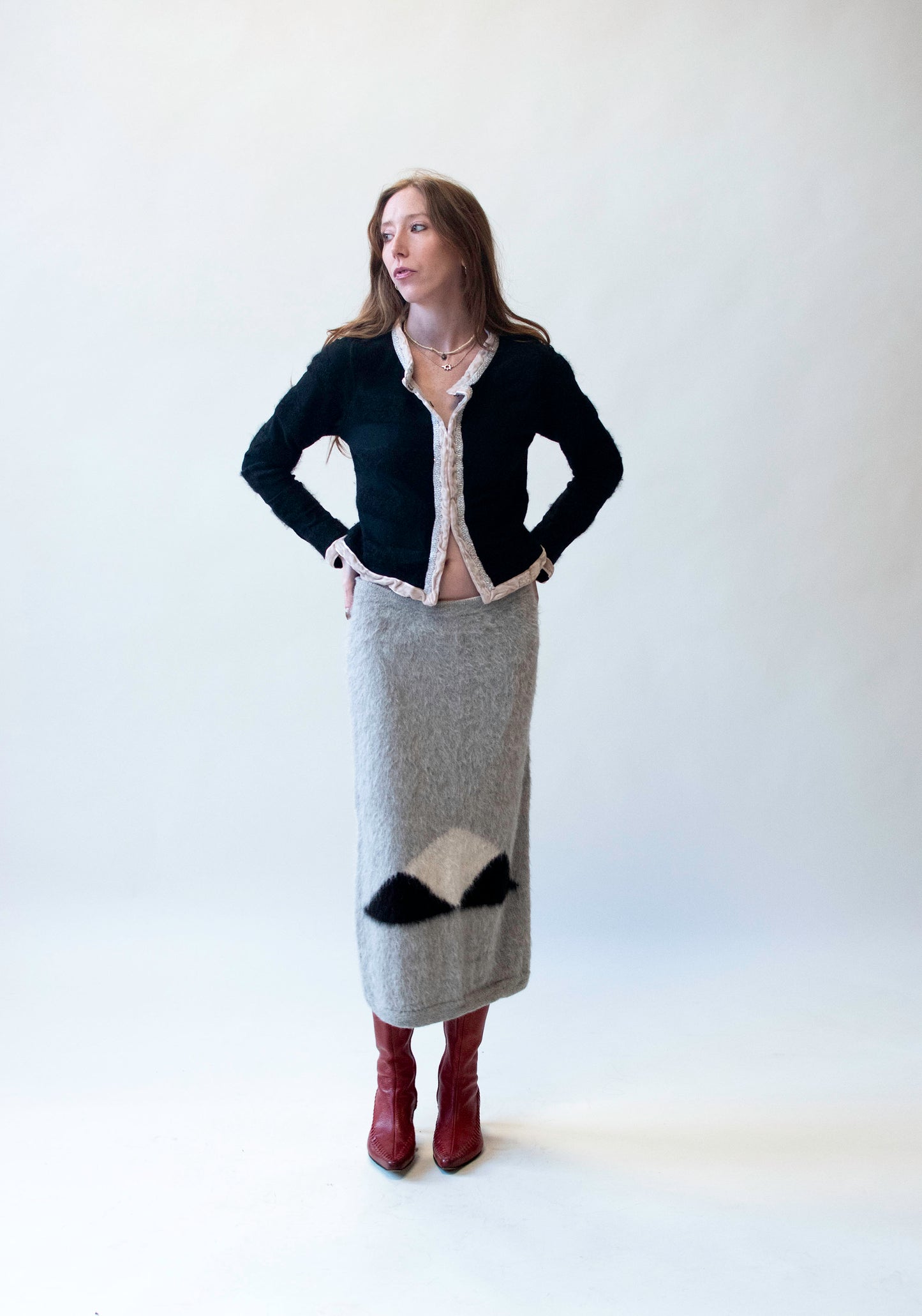 Gray Mohair Skirt