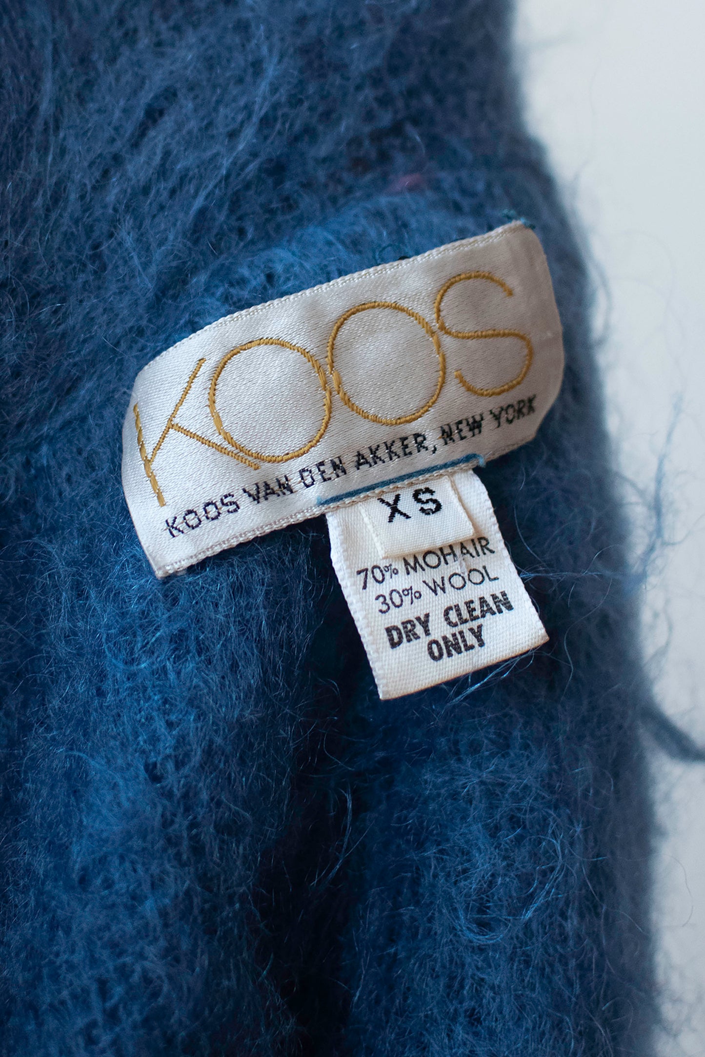 Blue Mohair Coat | Koos Van Den Akker