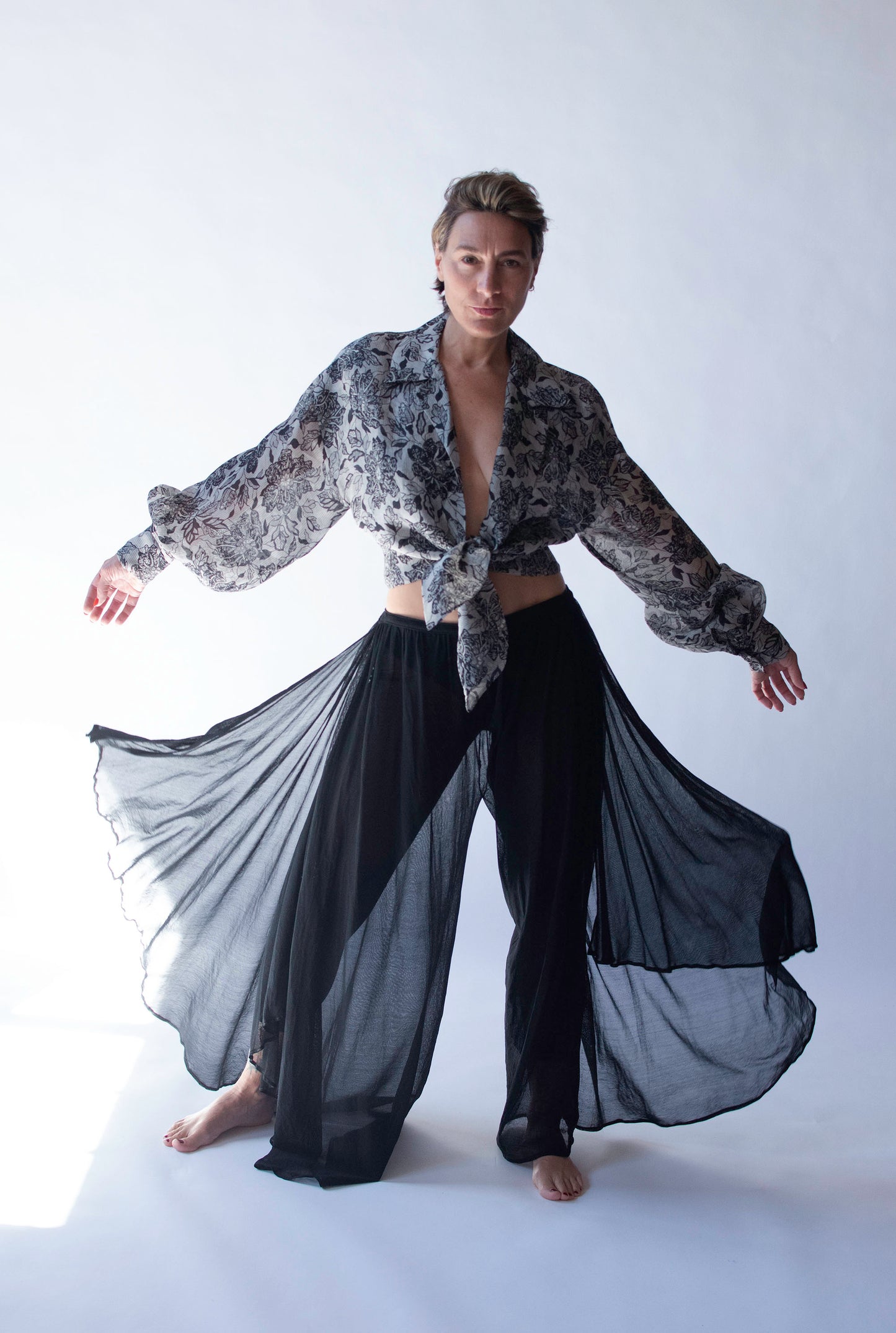 Black Mesh Pants | Giorgio di Sant Angelo