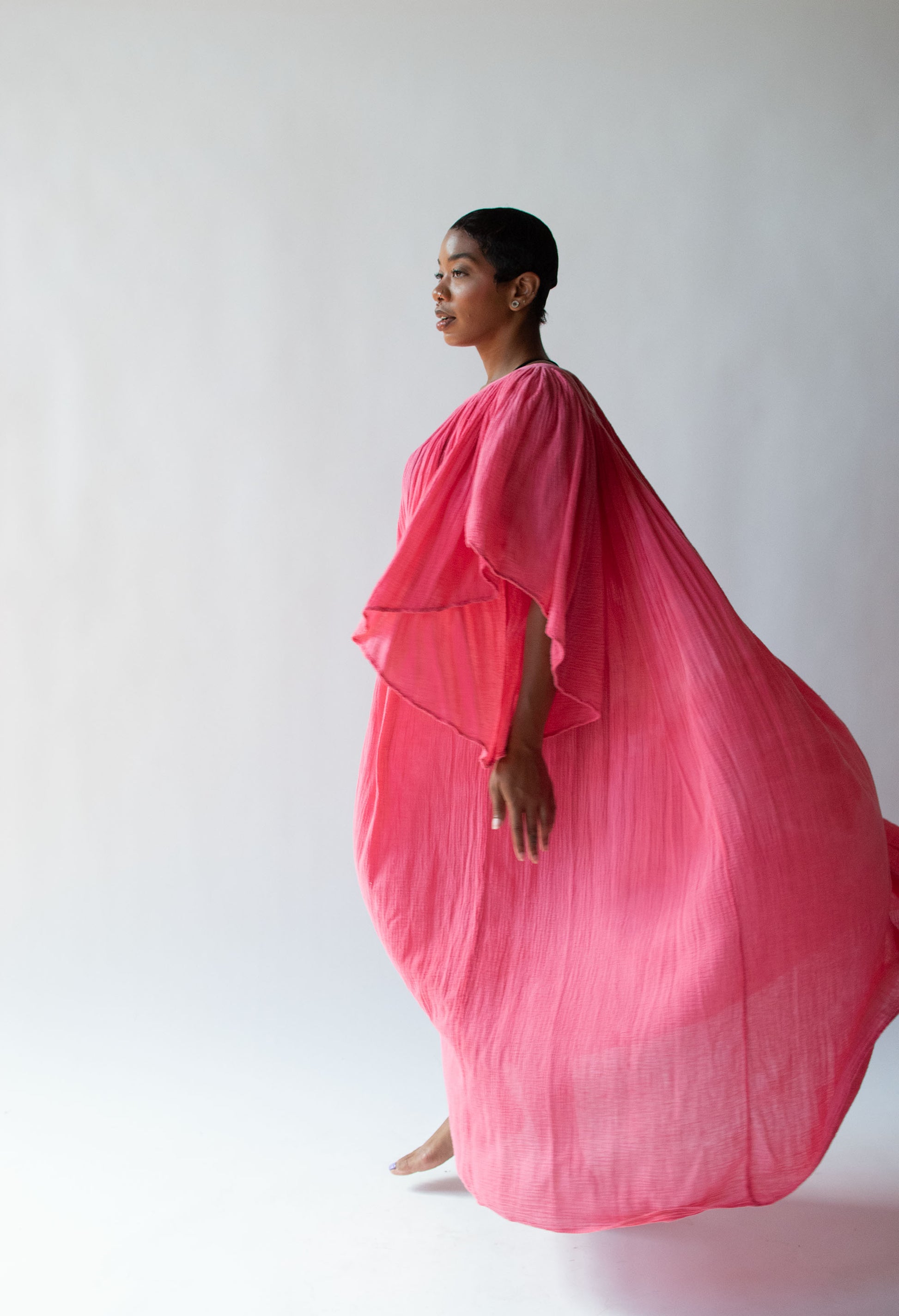 pink gauze dress The Gauze Tiered Dress