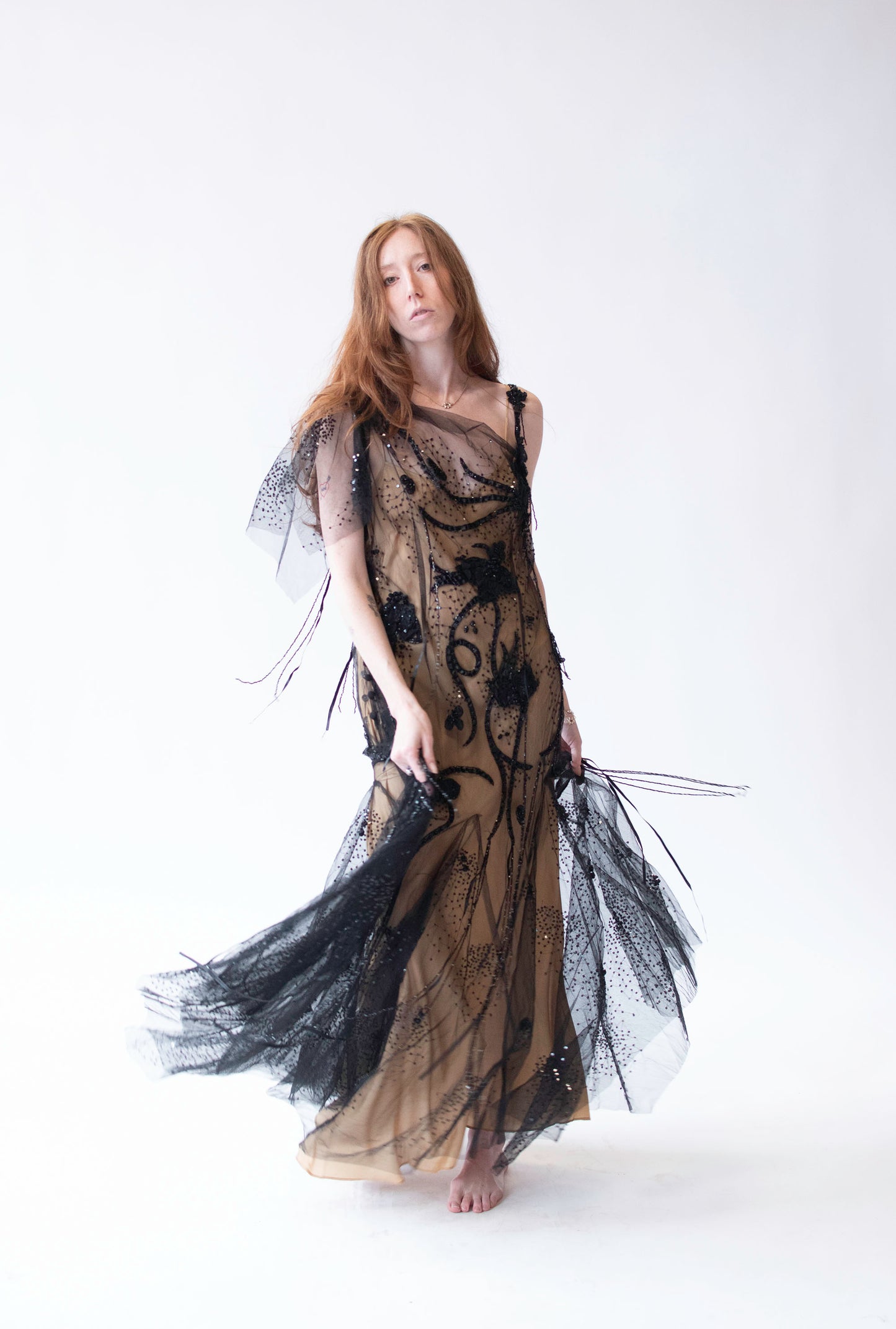 Black Mesh Gown | Bellville Sassoon
