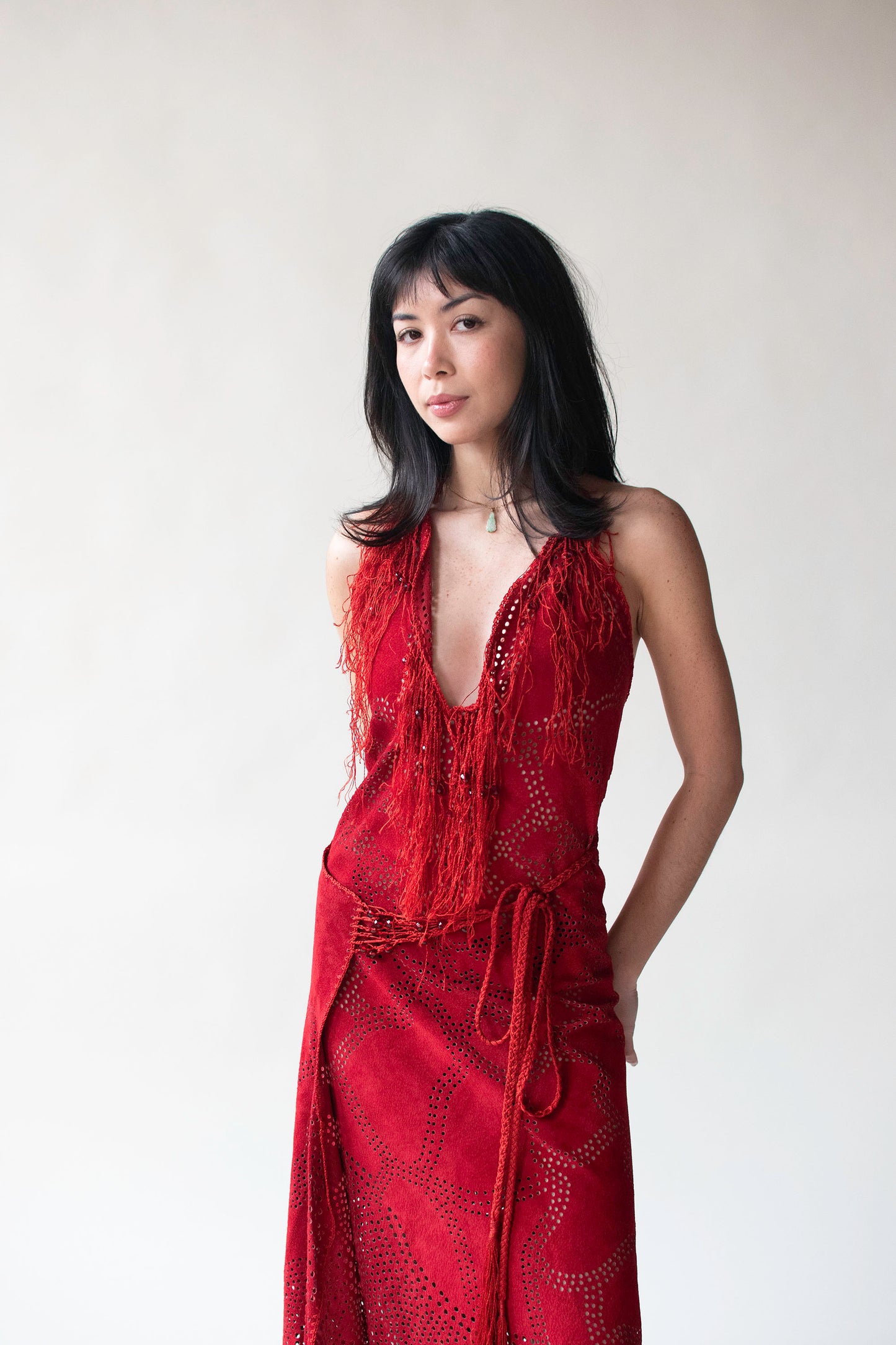 1970s Red Suede Dress | Rogerio